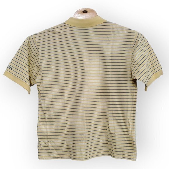 Master's Collection Yellow, Blue Striped Golf Polo Embroidered Logo Size Large - Picture 3 of 6